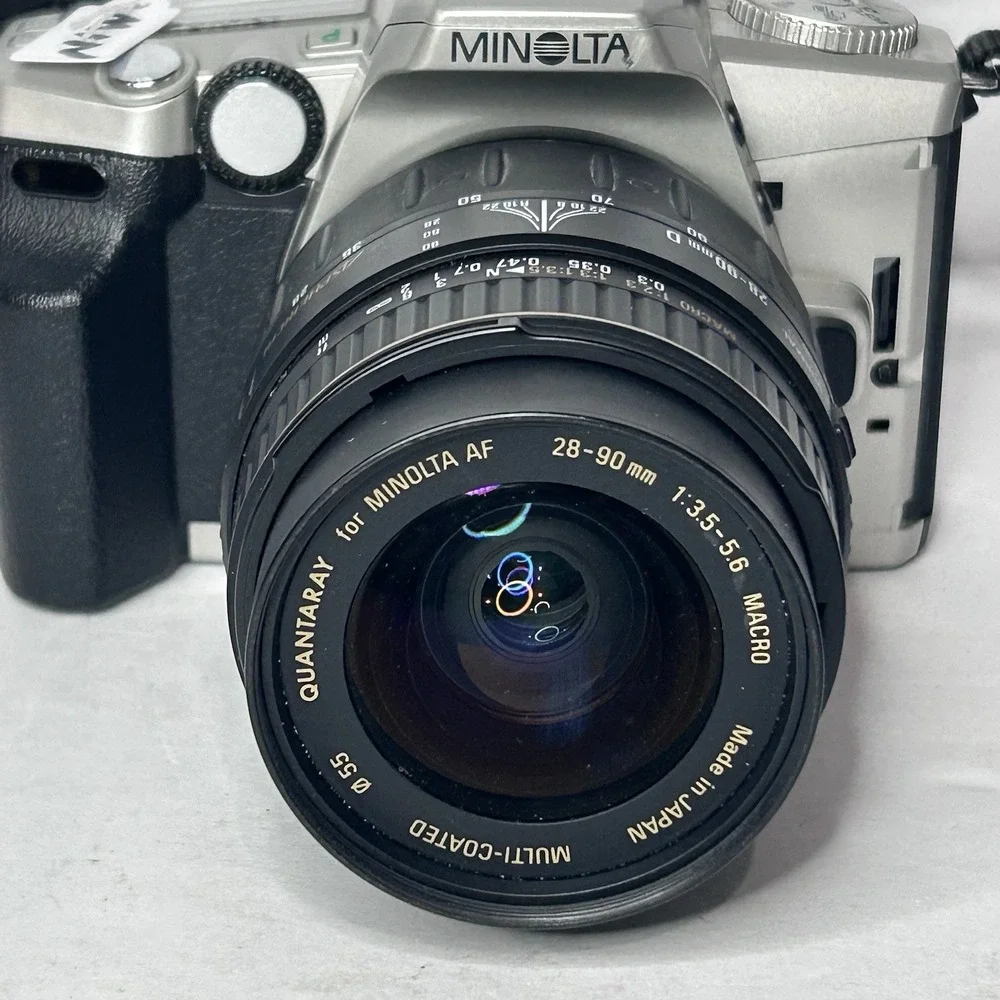 Vtg Minolta Maxxum 3 SLR 35MM Film Camera Kit AF Zoom Lens Bag For Parts Read